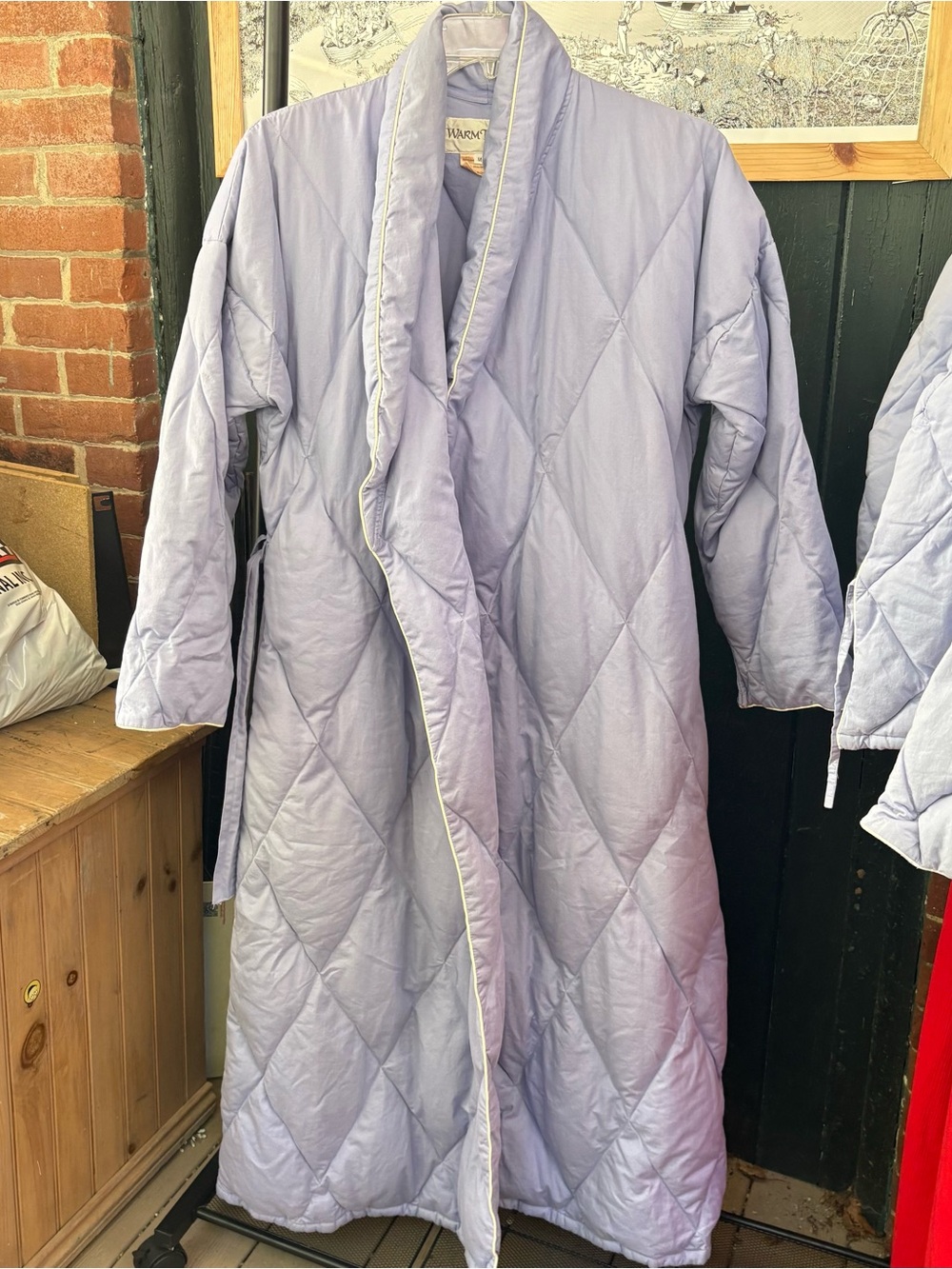 Warm Things Lavender Quilted Down Fill Long Robe
